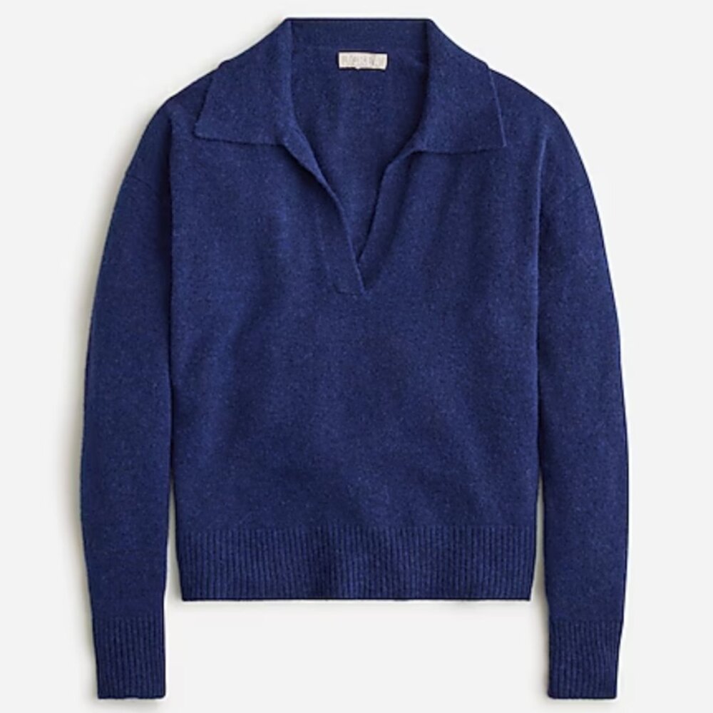 J. Crew Collared V-Neck Sweater in Supersoft yarn